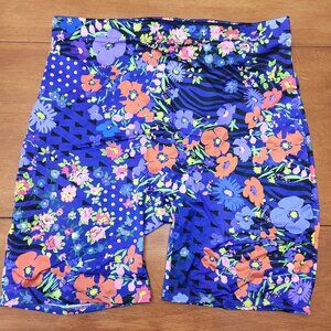 Purple mixed pattern biker shorts from Yitty